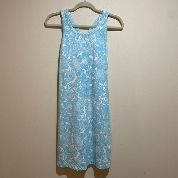 Title Nine Cirque De La Vie Blue Floral Strappy Criss Cross Back Dress Twiggy - Picture 3 of 13